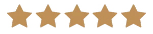 Five gold stars in a row.